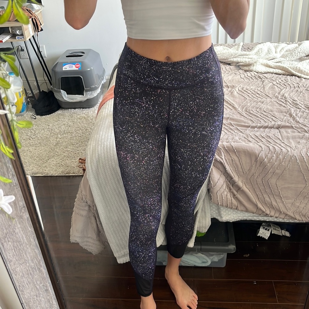 Purple and Black mesh lululemon leggings